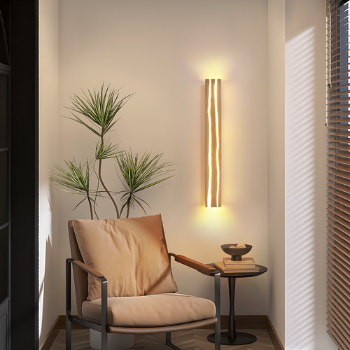 Applique Murale LED Bois Intérieur 80cm - Lampe Salon 13w Blanc Chaud 3000k