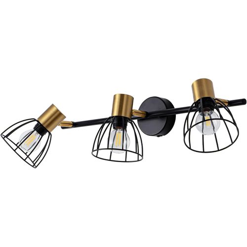 Applique Murale Vintage Noire En Métal, 3xe14, Spots Orientables 350°, Style Rétro(Sans ampoules)