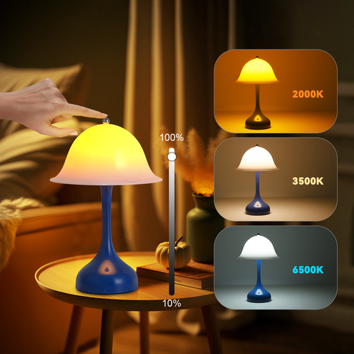Lampe De Table Sans Fil LED - Lampe Chevet Tactile Dimmable, 3 Températures, Rechargeable USB