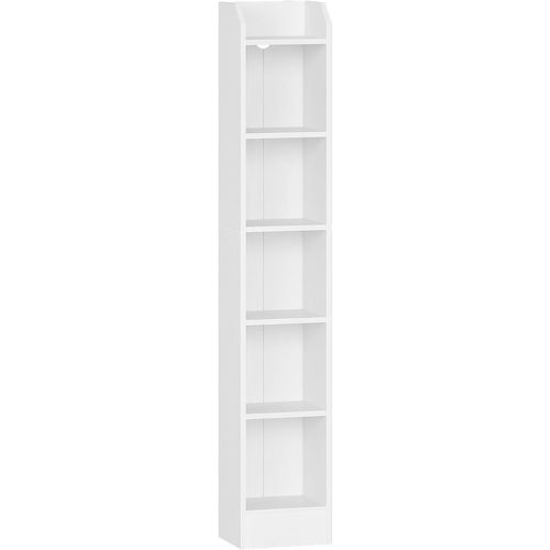 Bibliothèque De Rangement, Étagère Pour Objets De Collection, Pour Salon, 24 X 30 X 169,5 Cm Blanc