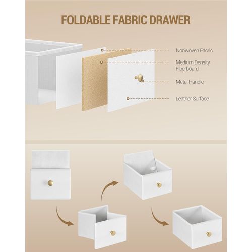 Table De Chevet Lot De 2, Table De Nuit Étroite Avec 2 Tiroirs En Tissu, Pour Chambre à Coucher