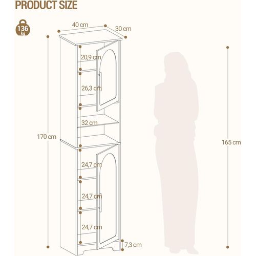 Meuble Colonne Salle De Bain,placard Rangement,armoire De Salle De Bain Avec 2 Portes Et 1 Tiroir