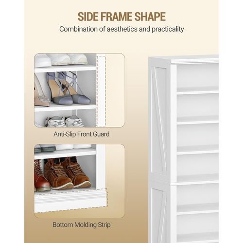 Meuble à Chaussures, Meuble D'entrée Rangement 21-24 Paires, Cloison Réglable, Commode à Chaussures