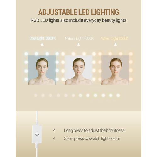 Coiffeuse Avec 8 Tiroirs, Bureau De 100 Cm De Large Avec Table De Chevet Intégrée, Blanc