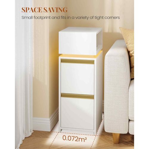 Table De Chevet Étroite,table D'appoint, Pour Chambre à Coucher, Salon, Moderne, Blanc