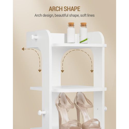 Meuble à Chaussure Étroite à 10 Niveaux,peu Encombrante Pour L'entrée, Couloir, Salon, Blanc