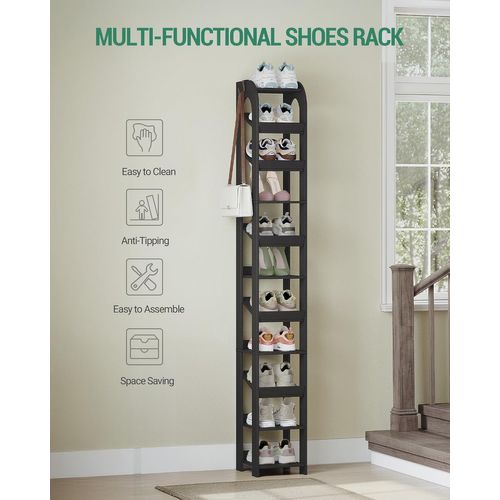Étagère à Chaussures Verticale,11 Étages D'étagères à Chaussures Étroites,organisateur De Chaussures