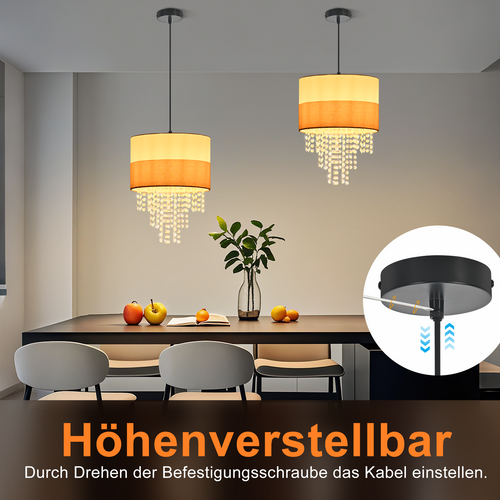 Suspension E27 Blanc Vintage Cristal Sans Ampoule