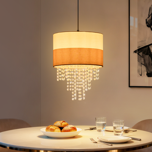 Suspension E27 Blanc Vintage Cristal Sans Ampoule