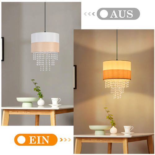 Suspension E27 Blanc Vintage Cristal Sans Ampoule