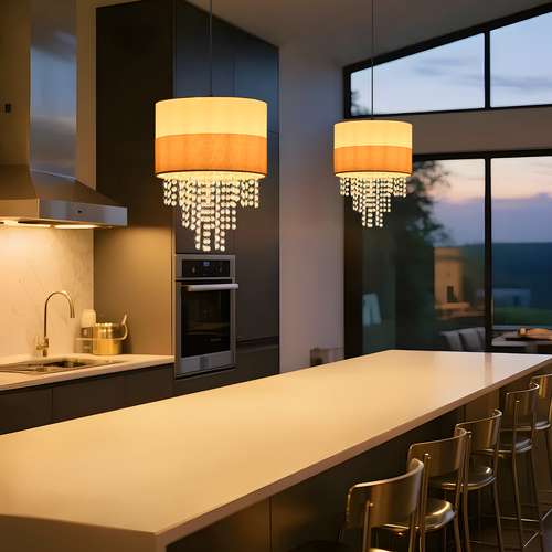 Suspension E27 Blanc Vintage Cristal Sans Ampoule