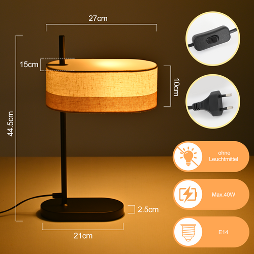 Lampe De Table Enfant E14 Vintage 1 Flamme Sans Ampoule pour Bureau