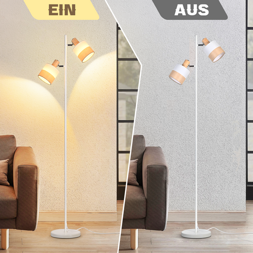 Lampadaire 2 Luminaires Vintage 154cm E14 Lampadaire sur pied Salon Chambre D'enfant