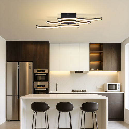 Plafonnier LED Noir 18w Pour Cuisine Et Couloir