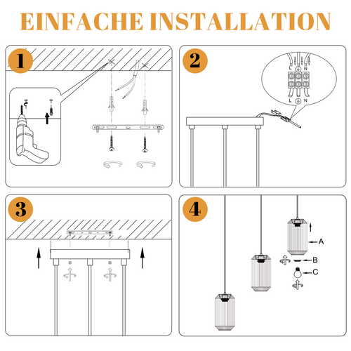 Suspension 3 Flamme Noire E27 Vintage Rotin Style (ampoule Non Incluse)