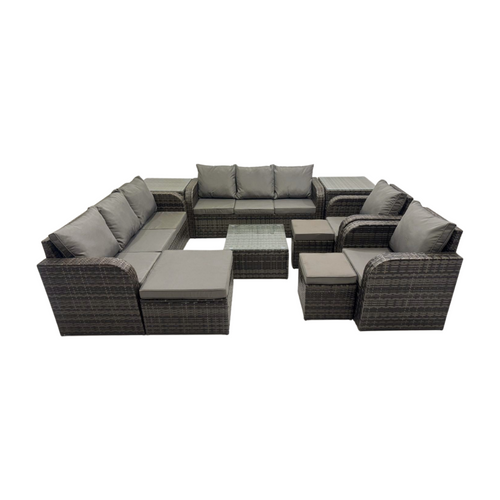 Dossier Haut Salon De Jardin Avec 3 Tabourets 2 Tables D'appoint Ensemble De Canapés En Rotin