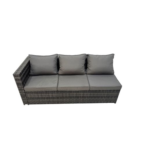 8 Places Salon De Jardin Lounge Fauteuil 2 Table Basse Gris Foncé Mixte