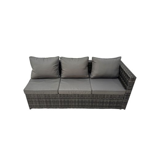 8 Places Salon De Jardin Lounge Fauteuil 2 Table Basse Gris Foncé Mixte