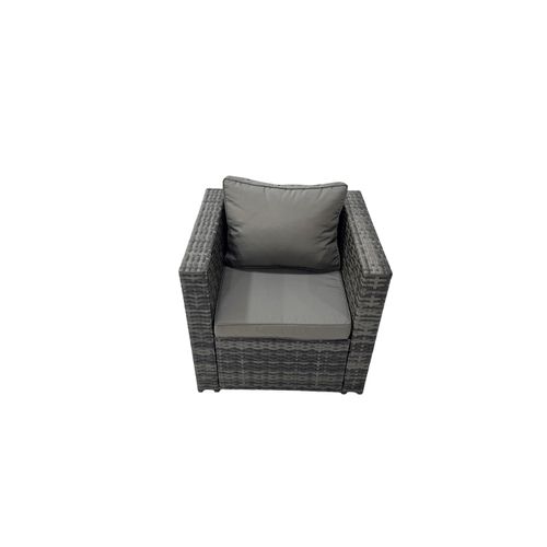 8 Places Salon De Jardin Lounge Fauteuil 2 Table Basse Gris Foncé Mixte