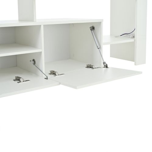 Ensemble TV 3 Pièces Avec Meuble Multimédia Et Base Brillante Pour Salon Moderne