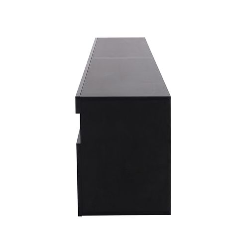 Meuble TV 180 cm Noir Avec LED Et Étagère Lumineuse, Style Moderne