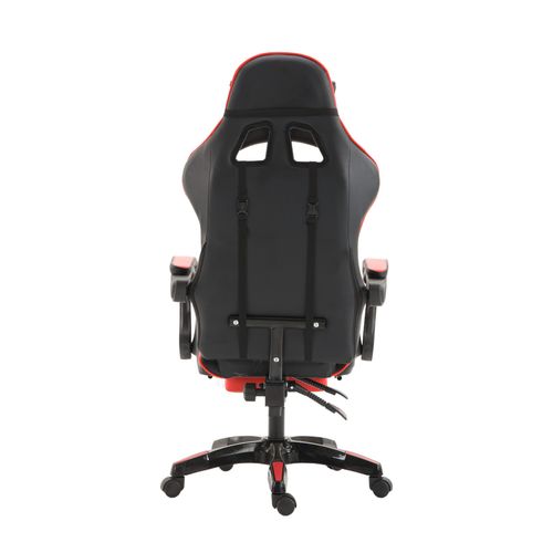 Fauteuil Gaming Ergonomique Avec Repose-pieds Et Accoudoirs Ajustables - Rouge
