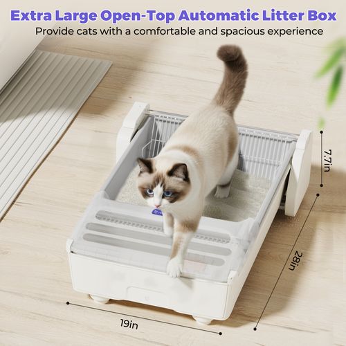 Robotail C32 XXL Bac à Litière Ouvert Automatique Anti-fuite Pour Chats 1,5–10 Kg