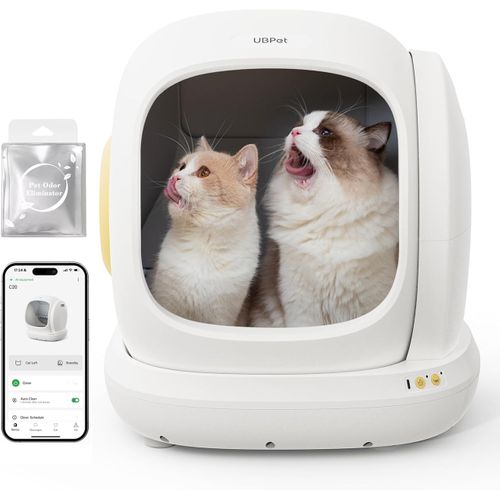 C20 Litière Automatique Connectée 75l, Silencieuse, Anti-pincement, Avec App