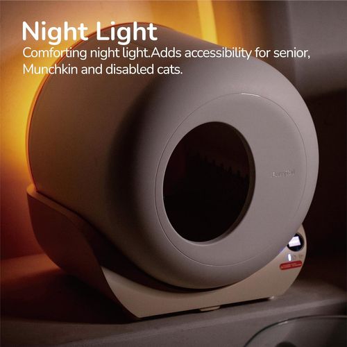 Bac à Litière Intelligent Xxxl, Grande Capacité, Avec Lumière LED, Compatible Wi-fi 2,4ghz