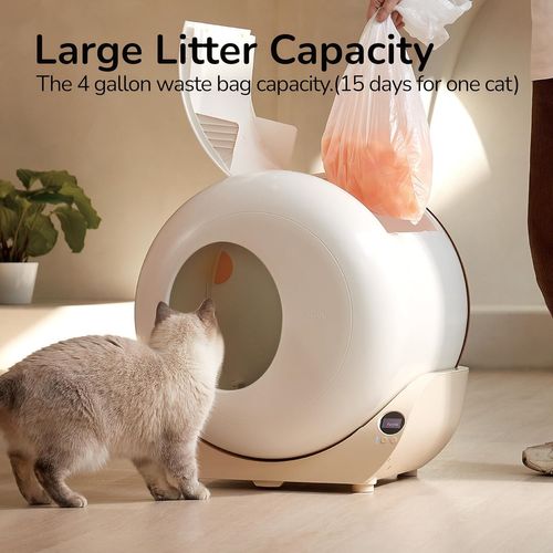 Bac à Litière Intelligent Xxxl, Grande Capacité, Avec Lumière LED, Compatible Wi-fi 2,4ghz