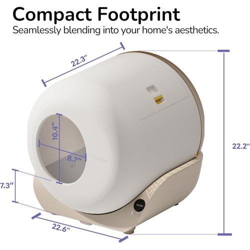 Bac à Litière Intelligent Xxxl, Grande Capacité, Avec Lumière LED, Compatible Wi-fi 2,4ghz