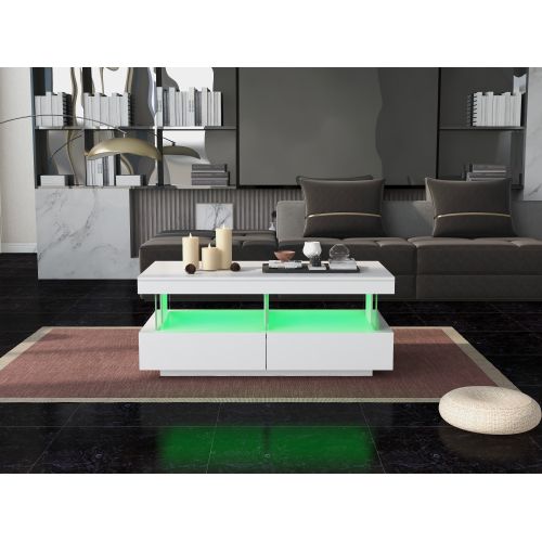 Table Basse, Table De Salon Contemporaine Brillante Pour Le Salon, Durable Et Résistante Aux Rayures