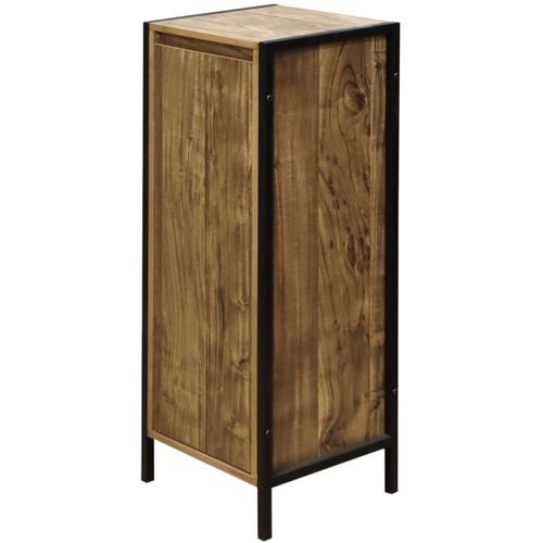 Meuble De Rangement Indépendant Effet Bois Mango 30x28x80 Cm, Cadre Métal Noir