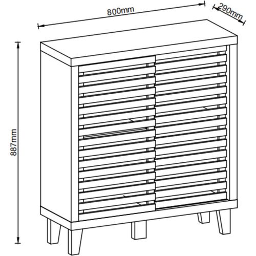 Buffet Compact 80x29x88,7 Cm Effet Bois, Mdf Et Pb, Portes à Grille, Rangement Pratique
