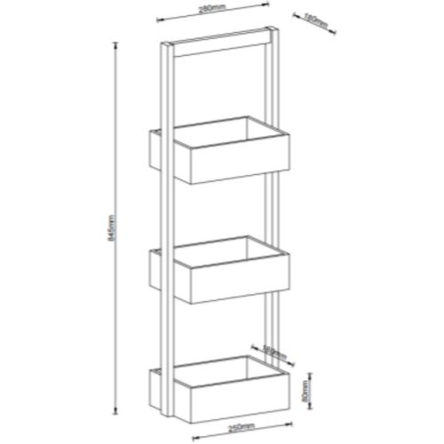 Étagère De Salle De Bain à Trois Niveaux En Bambou - Blanc, 28 X 18 X 84,5 Cm