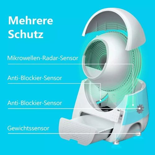 Bac à Litière Électrique Pour Chat 57l, Multi-chats, Suivi Santé, App Wi-fi