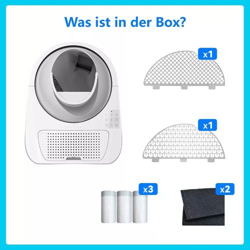 Bac à Litière Électrique Pour Chat 57l, Multi-chats, Suivi Santé, App Wi-fi