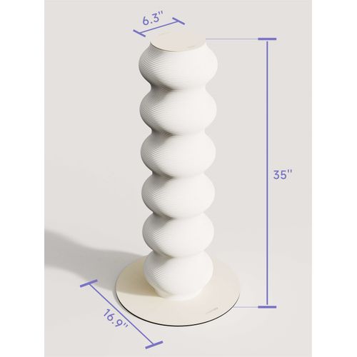 Griffoir Incurvé Pour Chat En Rotin Résistant, H90cm, Noir