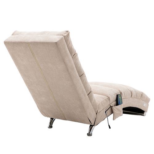 Fauteuil Relax Fixe Avec Vibration, Dossier 140°, Tissu Lin, Design Moderne – Salon et Bureau