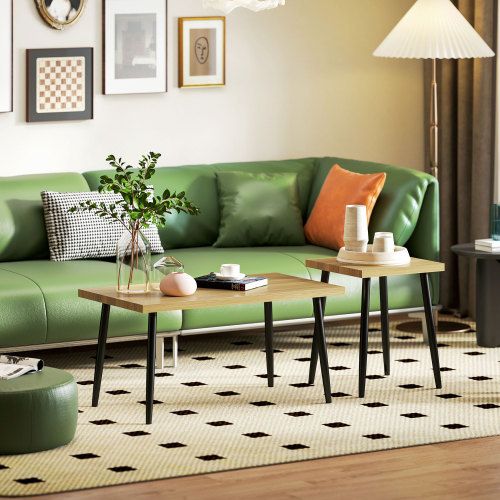 Ensemble De 2 Tables Basses, Table D'appoint, Table De Salon, Table Basse Pour Salon Bois-clair