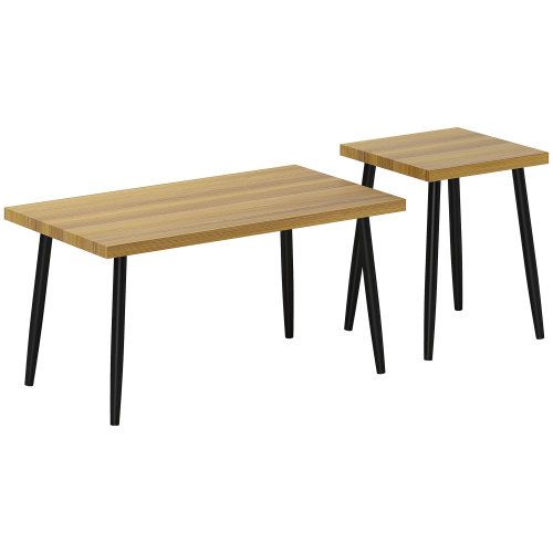 Ensemble De 2 Tables Basses, Table D'appoint, Table De Salon, Table Basse Pour Salon Bois-clair