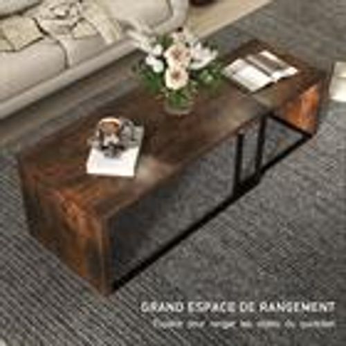 Ensemble De Deux Tables Basses Empilables, Pouvant Servir De Table D'appoint Ou De Table Basse