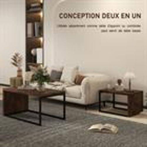 Ensemble De Deux Tables Basses Empilables, Pouvant Servir De Table D'appoint Ou De Table Basse
