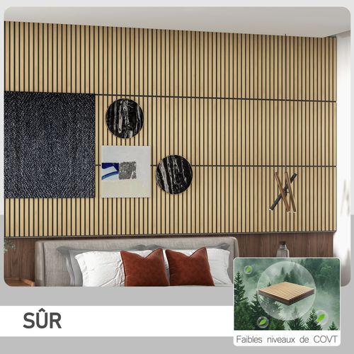 Set De 4 Panneaux Muraux Décoratifs 60x60 Cm - Bois