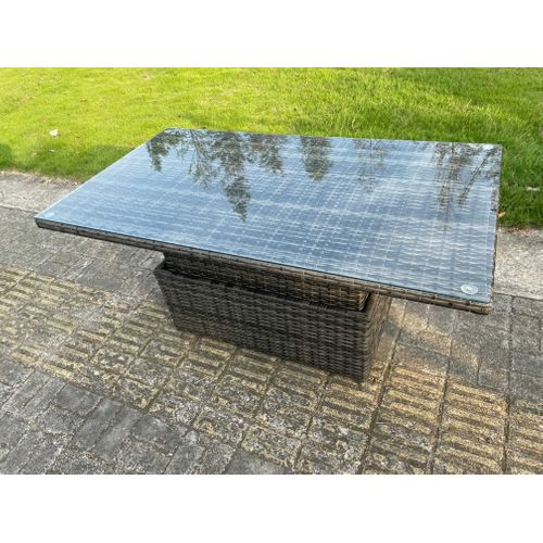 Salon De Jardin En Rotin Avec Table Élévatrice 2 Canapéss 2 Fauteuils 2 Tables D'appoint