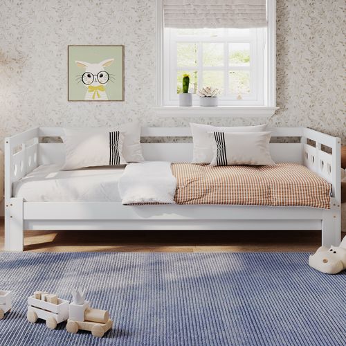 Lit Enfant Lit Gigogne 90x190 Cm En Forme De Cœur, Bois, Blanc