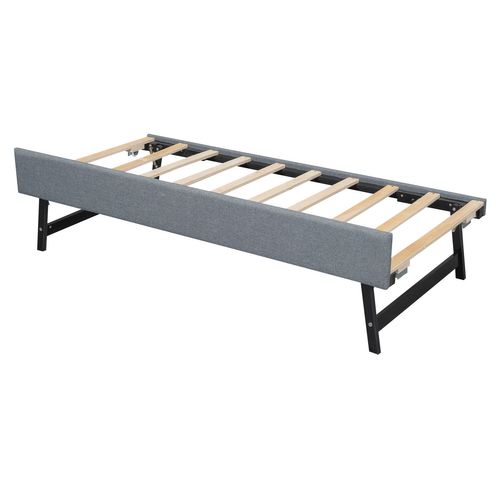 Lit Gigogne 90x200cm, Canapé Convertible Avec Lit Gigogne, Port USB, Gris