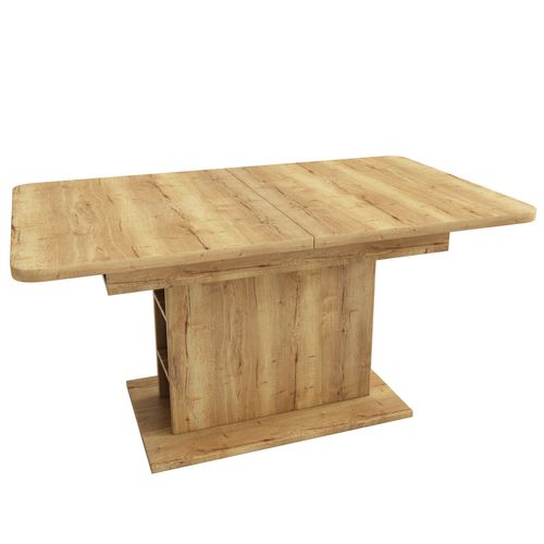 Table à Manger Extensible L110/130xl70xh75 Avec Espace De Rangement, Couleur Naturelle