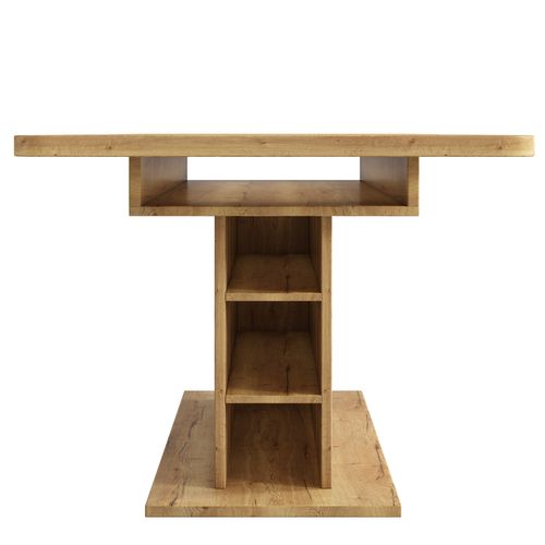 Table à Manger Extensible L110/130xl70xh75 Avec Espace De Rangement, Couleur Naturelle