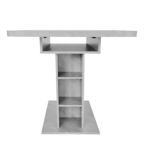 Table à Manger Extensible L110/130xl70xh75 Avec Espace De Rangement, Couleur Gris